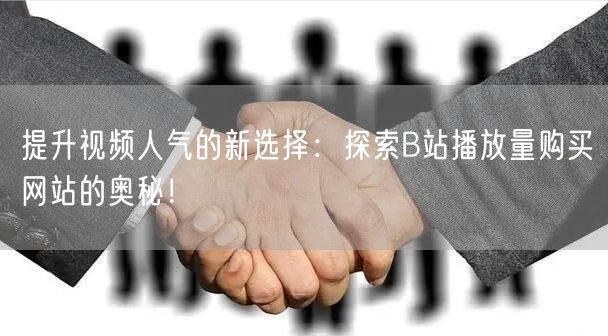 提升视频人气的新选择：探索B站播放量购买网站的奥秘！