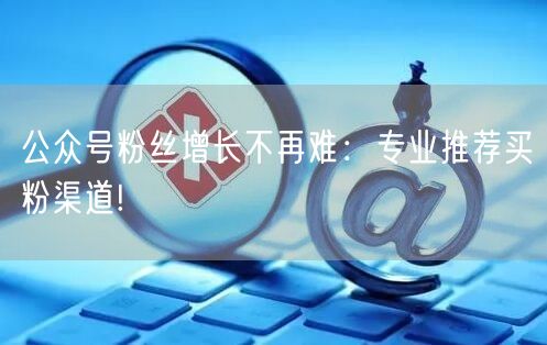 公众号粉丝增长不再难：专业推荐买粉渠道!