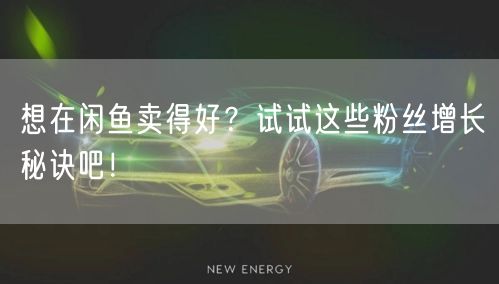 想在闲鱼卖得好？试试这些粉丝增长秘诀吧！