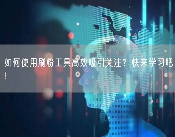 如何使用刷粉工具高效吸引关注？快来学习吧！