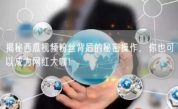 揭秘西瓜视频粉丝背后的秘密操作，你也可以成为网红大咖！