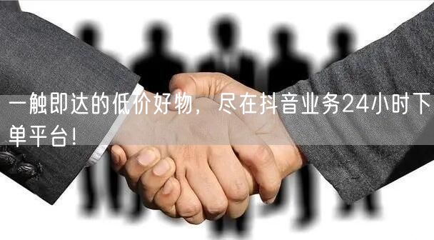 一触即达的低价好物，尽在抖音业务24小时下单平台！