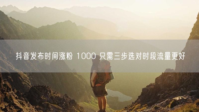 抖音发布时间涨粉 1000 只需三步选对时段流量更好